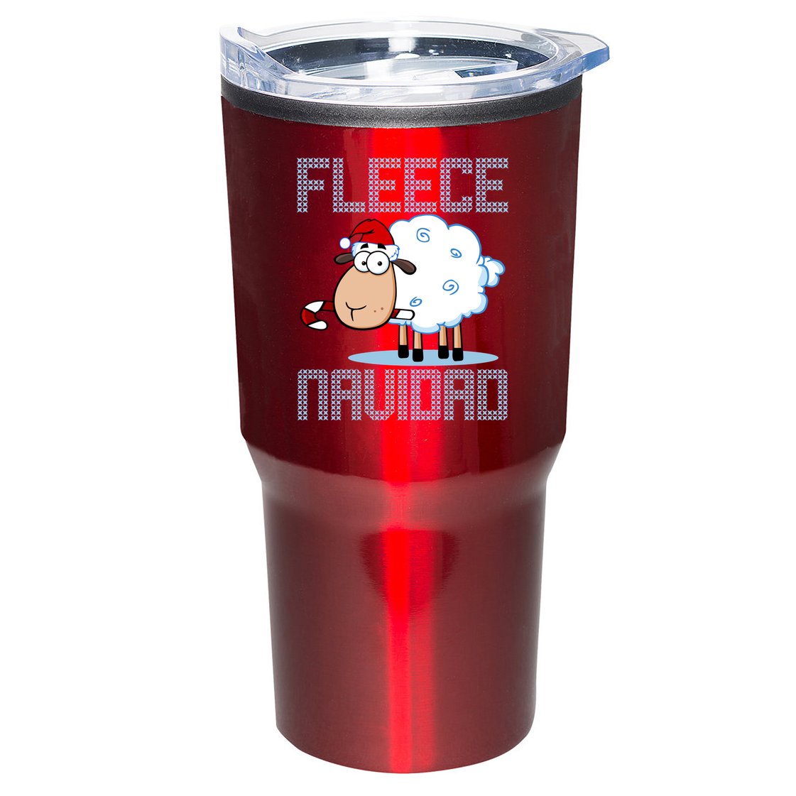 Fleece Navidad Sheep Lamb Ugly Christmas Sweater Design Tumbler
