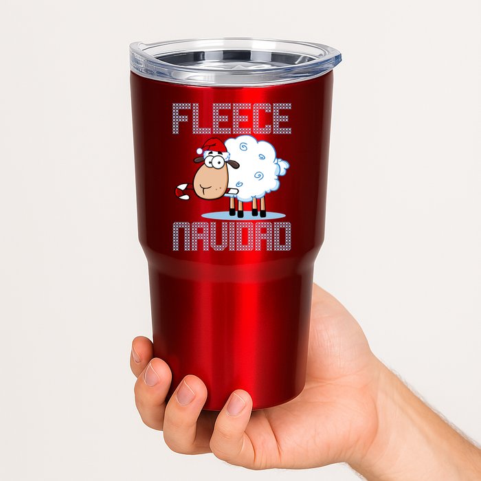 Fleece Navidad Sheep Lamb Ugly Christmas Sweater Design Tumbler
