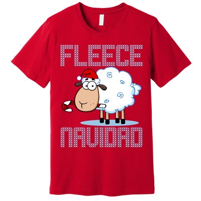 Fleece Navidad Sheep Lamb Ugly Christmas Sweater Design Premium T-Shirt