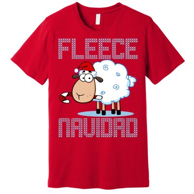 Fleece Navidad Sheep Lamb Ugly Christmas Sweater Design Premium T-Shirt