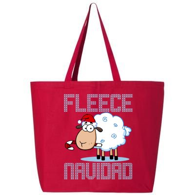 Fleece Navidad Sheep Lamb Ugly Christmas Sweater Design 25L Jumbo Tote