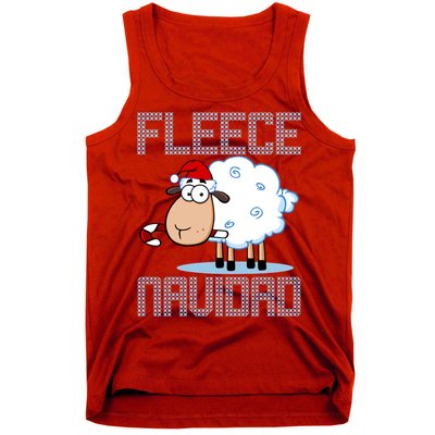 Fleece Navidad Sheep Lamb Ugly Christmas Sweater Design Tank Top