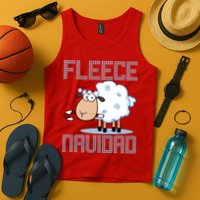 Fleece Navidad Sheep Lamb Ugly Christmas Sweater Design Tank Top