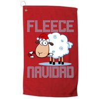 Fleece Navidad Sheep Lamb Ugly Christmas Sweater Design Golf Towel