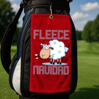 Fleece Navidad Sheep Lamb Ugly Christmas Sweater Design Golf Towel
