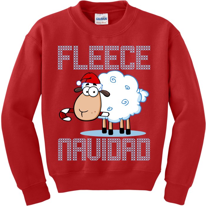 Fleece Navidad Sheep Lamb Ugly Christmas Sweater Design Kids Sweatshirt
