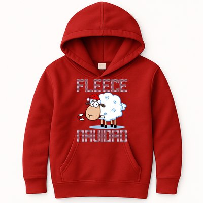 Fleece Navidad Sheep Lamb Ugly Christmas Sweater Design Kids Hoodie