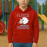 Fleece Navidad Sheep Lamb Ugly Christmas Sweater Design Kids Hoodie