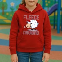 Fleece Navidad Sheep Lamb Ugly Christmas Sweater Design Kids Hoodie