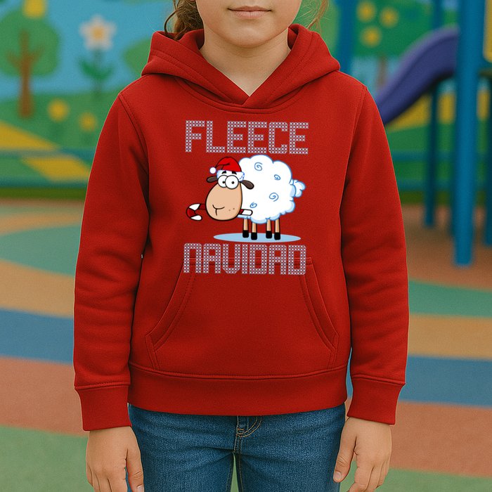 Fleece Navidad Sheep Lamb Ugly Christmas Sweater Design Kids Hoodie