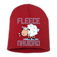Fleece Navidad Sheep Lamb Ugly Christmas Sweater Design Short Acrylic Beanie
