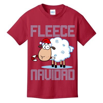Fleece Navidad Sheep Lamb Ugly Christmas Sweater Design Kids T-Shirt