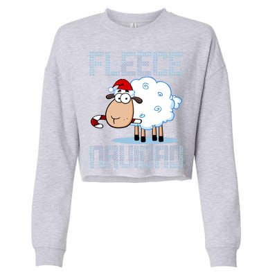 Fleece Navidad Sheep Lamb Ugly Christmas Sweater Design Cropped Pullover Crew