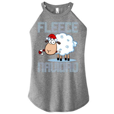 Fleece Navidad Sheep Lamb Ugly Christmas Sweater Design Women’s Perfect Tri Rocker Tank