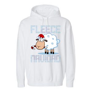 Fleece Navidad Sheep Lamb Ugly Christmas Sweater Design Garment-Dyed Fleece Hoodie