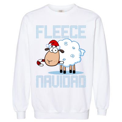 Fleece Navidad Sheep Lamb Ugly Christmas Sweater Design Garment-Dyed Sweatshirt