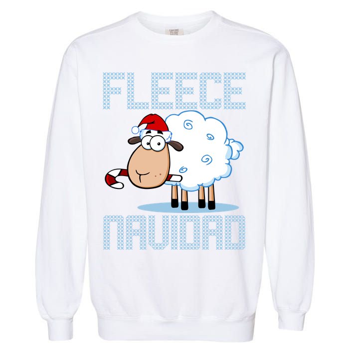 Fleece Navidad Sheep Lamb Ugly Christmas Sweater Design Garment-Dyed Sweatshirt