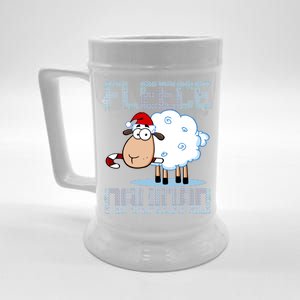 Fleece Navidad Sheep Lamb Ugly Christmas Sweater Design Beer Stein