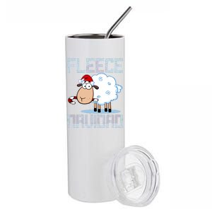 Fleece Navidad Sheep Lamb Ugly Christmas Sweater Design Stainless Steel Tumbler