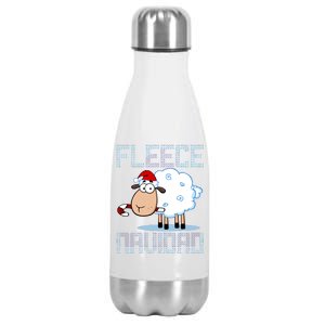 Fleece Navidad Sheep Lamb Ugly Christmas Sweater Design Stainless Steel Insulated Water Bottle