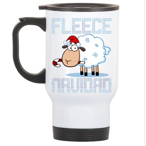 Fleece Navidad Sheep Lamb Ugly Christmas Sweater Design Stainless Steel Travel Mug