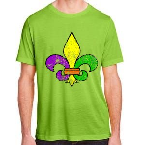 Fleur De Lis Retro Mardi Gras New Orleans Logo Adult ChromaSoft Performance T-Shirt