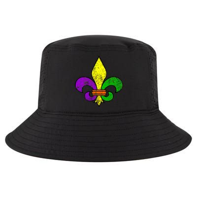 Fleur De Lis Retro Mardi Gras New Orleans Logo Cool Comfort Performance Bucket Hat