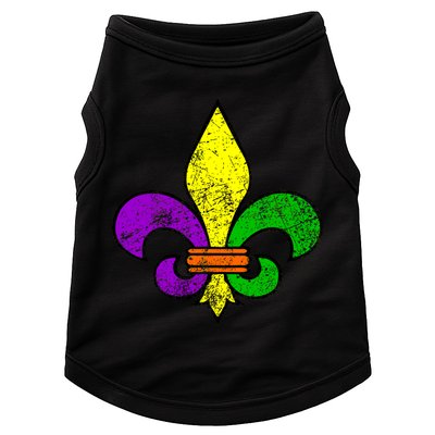 Fleur De Lis Retro Mardi Gras New Orleans Logo Doggie Tank