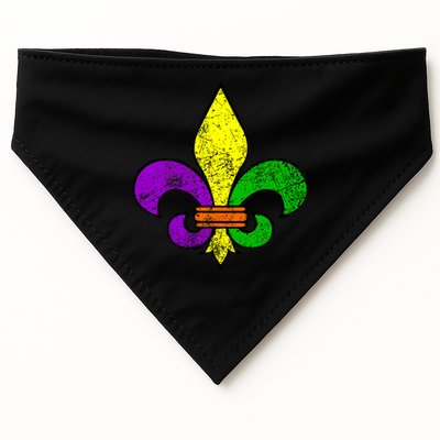 Fleur De Lis Retro Mardi Gras New Orleans Logo USA-Made Doggie Bandana