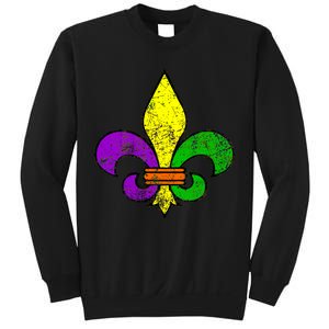 Fleur De Lis Retro Mardi Gras New Orleans Logo Sweatshirt