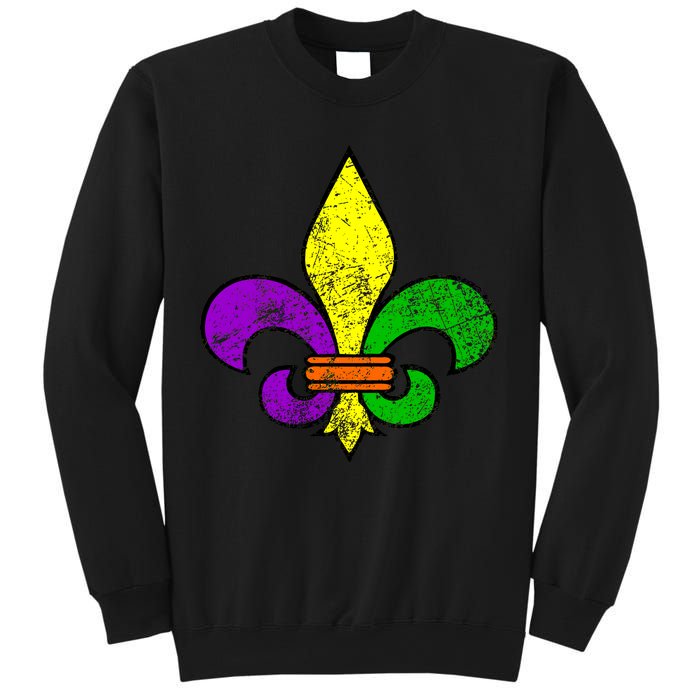 Fleur De Lis Retro Mardi Gras New Orleans Logo Sweatshirt