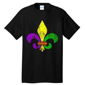 Fleur De Lis Retro Mardi Gras New Orleans Logo Tall T-Shirt