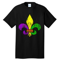 Fleur De Lis Retro Mardi Gras New Orleans Logo Tall T-Shirt