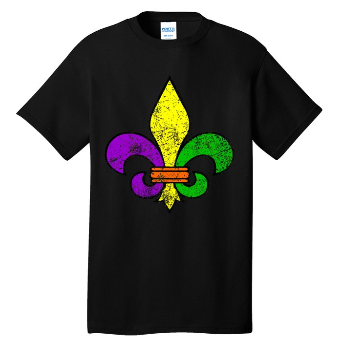 Fleur De Lis Retro Mardi Gras New Orleans Logo Tall T-Shirt