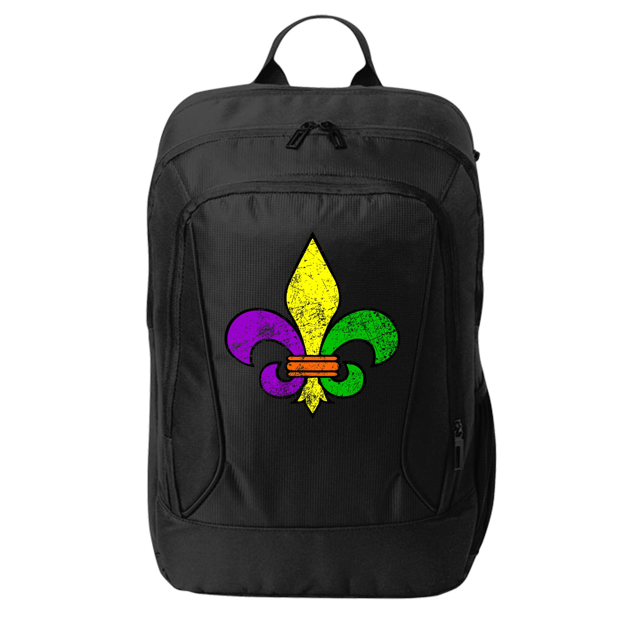 Fleur De Lis Retro Mardi Gras New Orleans Logo City Backpack