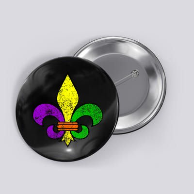 Fleur De Lis Retro Mardi Gras New Orleans Logo Button