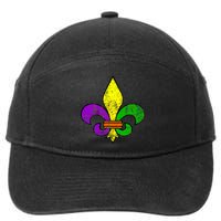 Fleur De Lis Retro Mardi Gras New Orleans Logo 7-Panel Snapback Hat