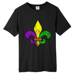 Fleur De Lis Retro Mardi Gras New Orleans Logo Tall Fusion ChromaSoft Performance T-Shirt