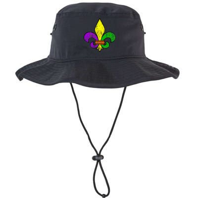 Fleur De Lis Retro Mardi Gras New Orleans Logo Legacy Cool Fit Booney Bucket Hat