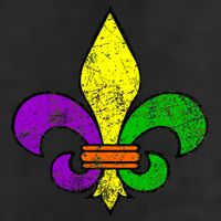 Fleur De Lis Retro Mardi Gras New Orleans Logo Beanie