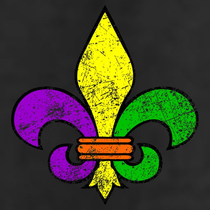 Fleur De Lis Retro Mardi Gras New Orleans Logo Beanie