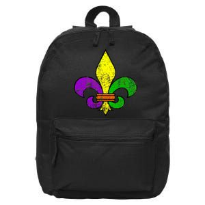 Fleur De Lis Retro Mardi Gras New Orleans Logo 16 in Basic Backpack