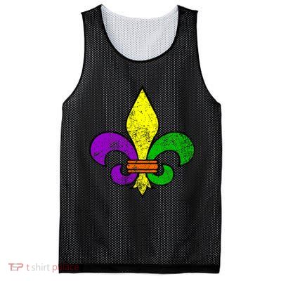 Fleur De Lis Retro Mardi Gras New Orleans Logo Mesh Reversible Basketball Jersey Tank