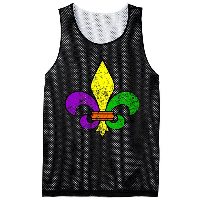 Fleur De Lis Retro Mardi Gras New Orleans Logo Mesh Reversible Basketball Jersey Tank