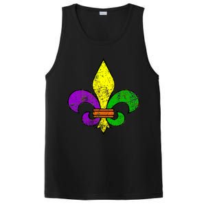 Fleur De Lis Retro Mardi Gras New Orleans Logo PosiCharge Competitor Tank