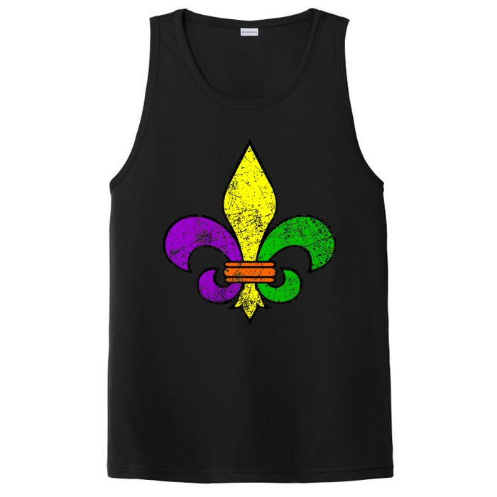 Fleur De Lis Retro Mardi Gras New Orleans Logo PosiCharge Competitor Tank