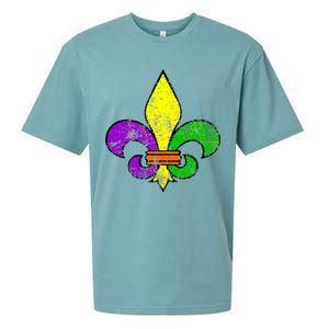 Fleur De Lis Retro Mardi Gras New Orleans Logo Sueded Cloud Jersey T-Shirt