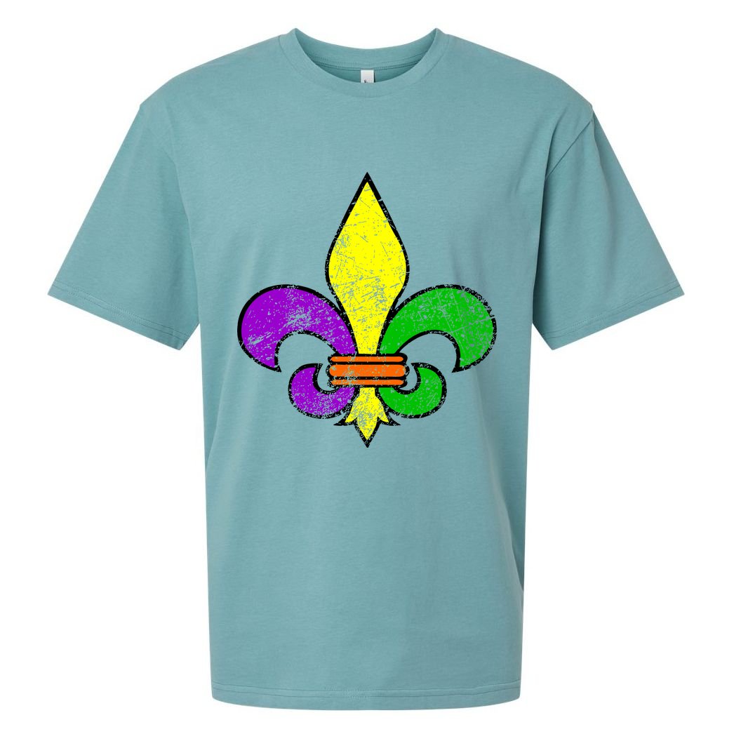 Fleur De Lis Retro Mardi Gras New Orleans Logo Sueded Cloud Jersey T-Shirt