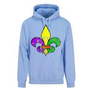 Fleur De Lis Retro Mardi Gras New Orleans Logo Unisex Surf Hoodie