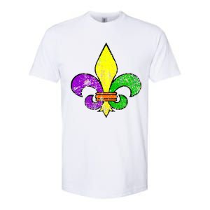 Fleur De Lis Retro Mardi Gras New Orleans Logo Softstyle CVC T-Shirt